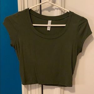 Olive Green Crop Top